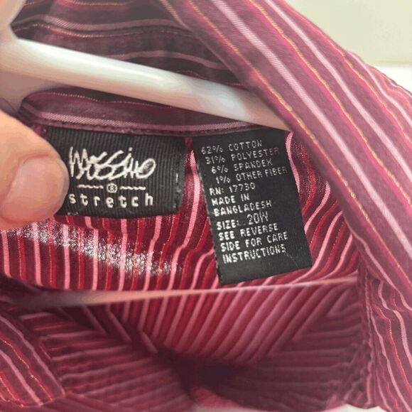 Mossimo Womens Stretch Button Down Gold Metallic Thread Throughout Size 20W EUC - Picture 3 of 5